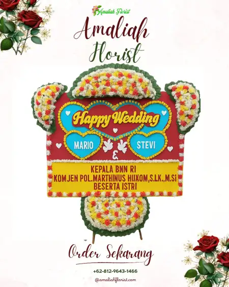 Papan Bunga Pernikahan Bawangan